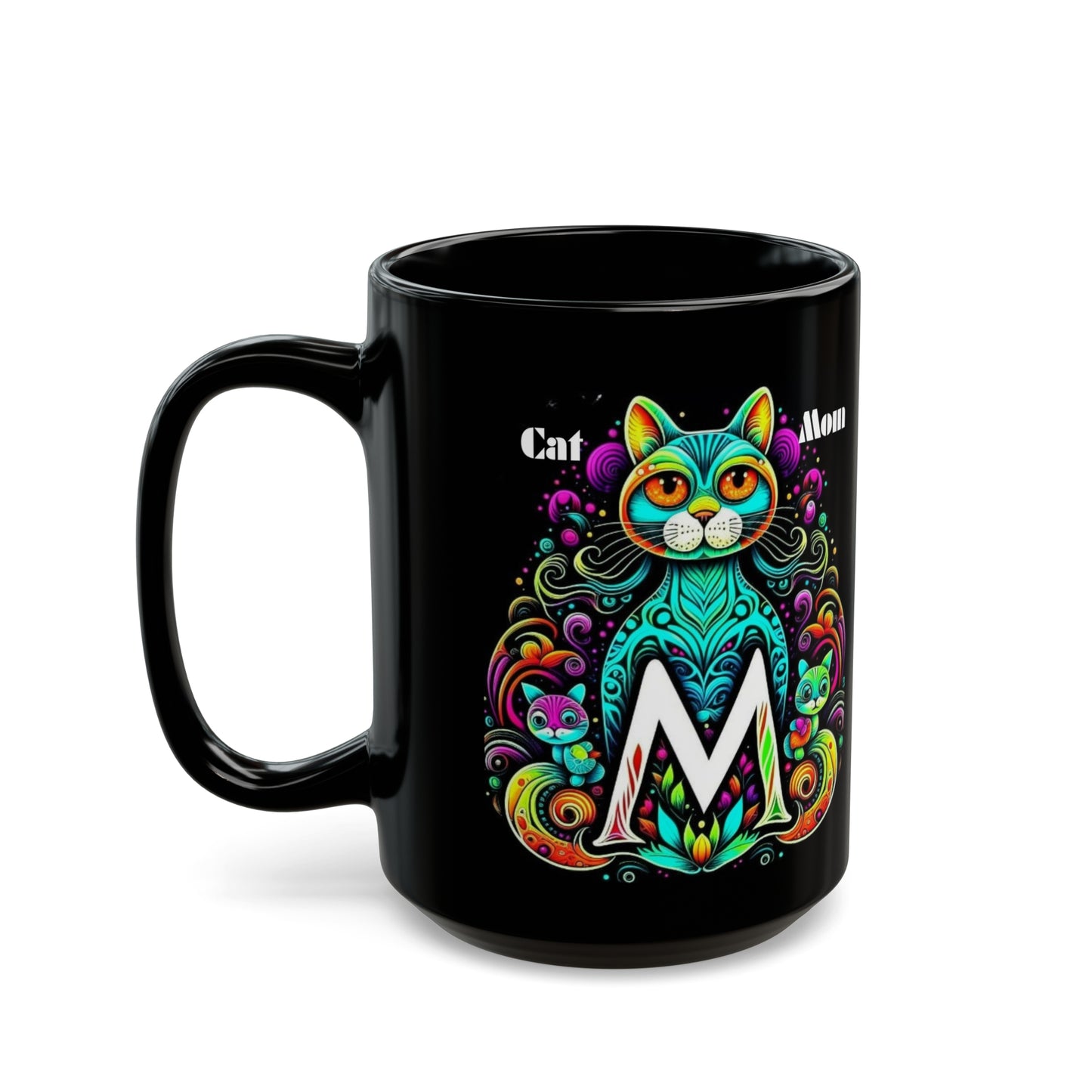Cat Mom Black Mug (11oz, 15oz)